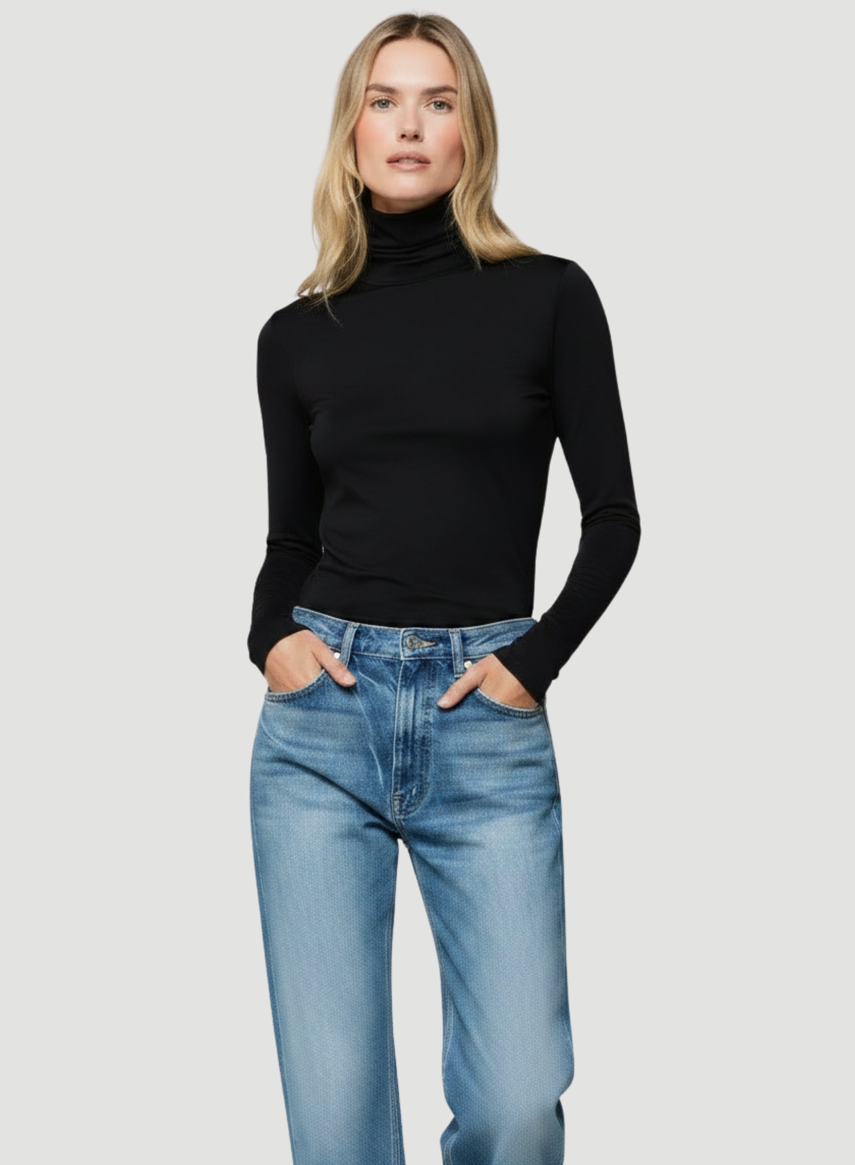 Soft Touch Long Sleeve Turtleneck for Women NOIR – Majestic