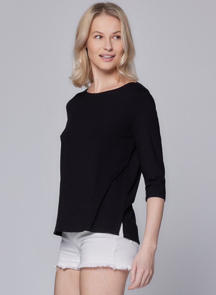 Boatneck 3/4 sleeve single layer tunic main image 0