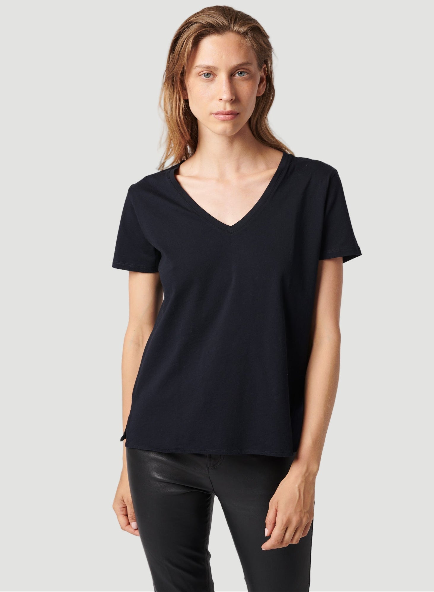 Cotton Lyocell Waist-Defined Cap Sleeve Top