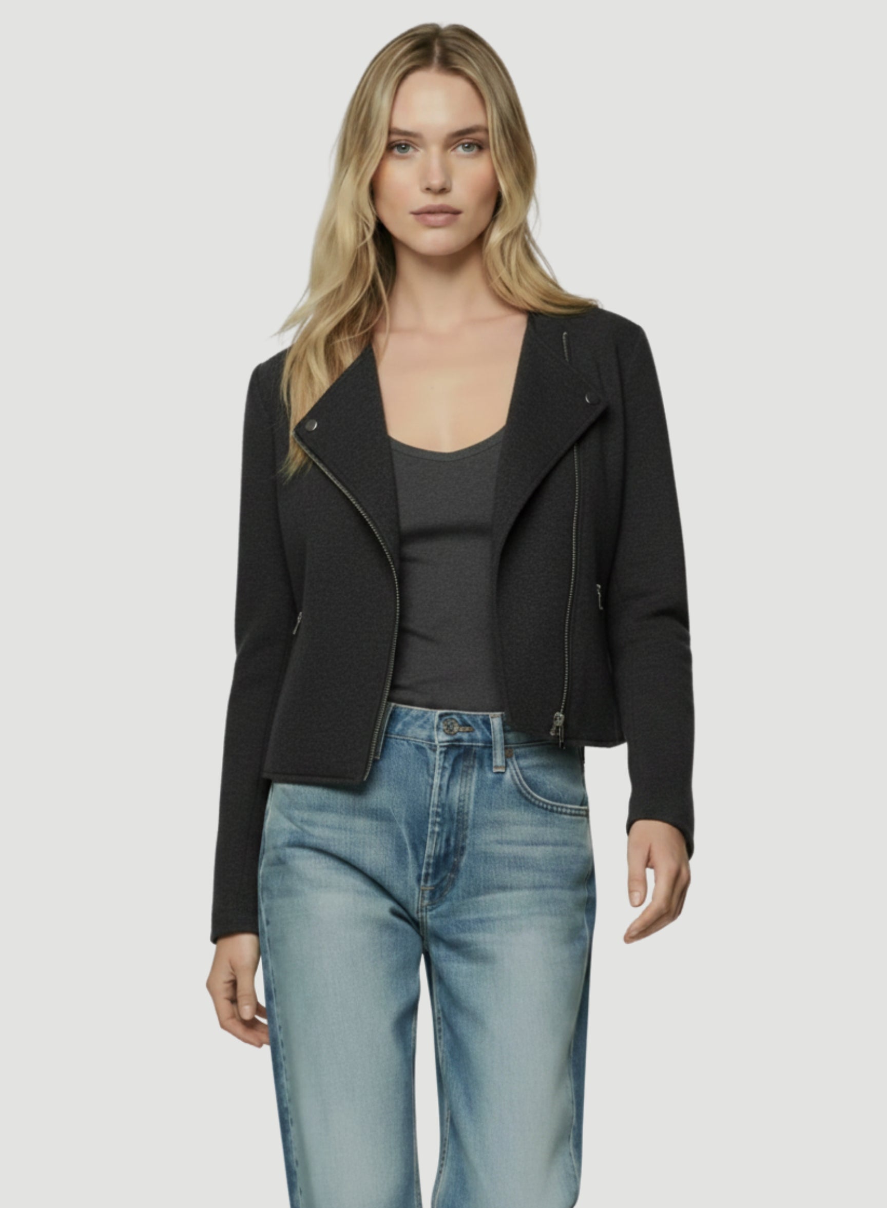 Luxury French Terry Moto Jacket | Jackets for Women – Majestic