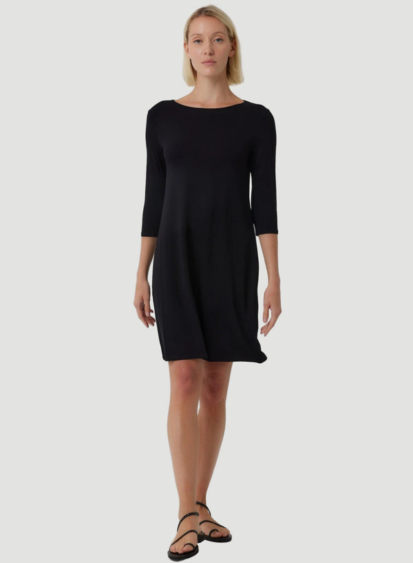 Soft Touch 3/4 Sleeve Boatneck Dress