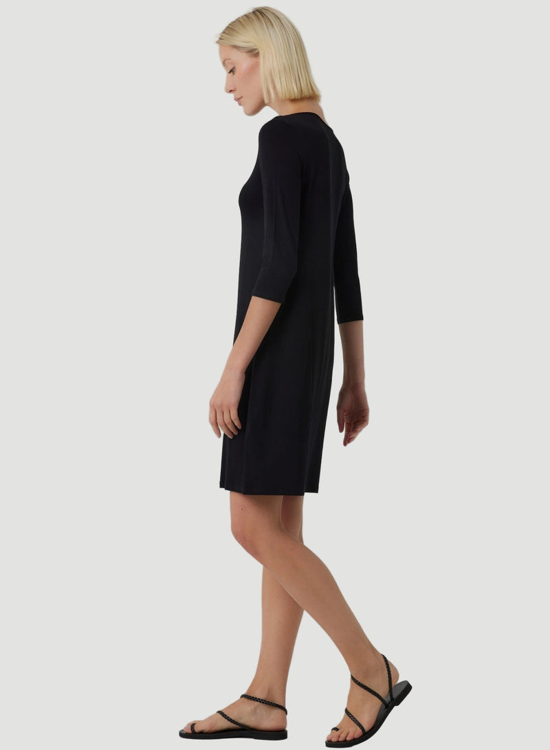 Soft Touch 3/4 Sleeve Boatneck Dress
