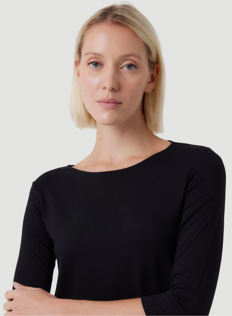 Soft Touch 3/4 Sleeve Boatneck Dress