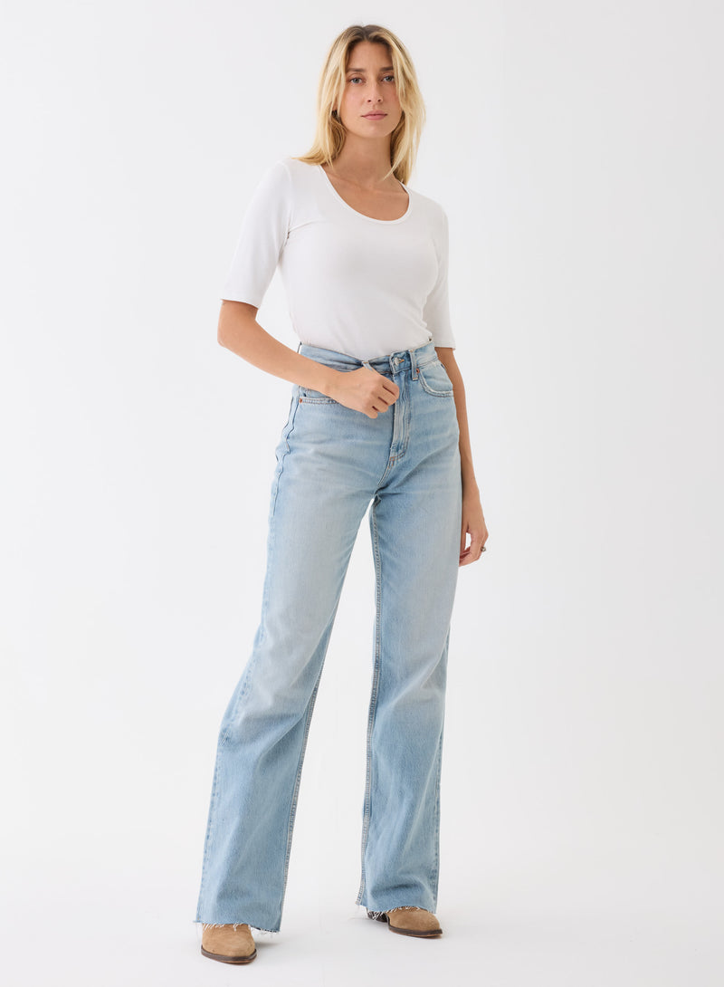 Soft Touch Elbow Sleeve Scoop Neck T-Shirt