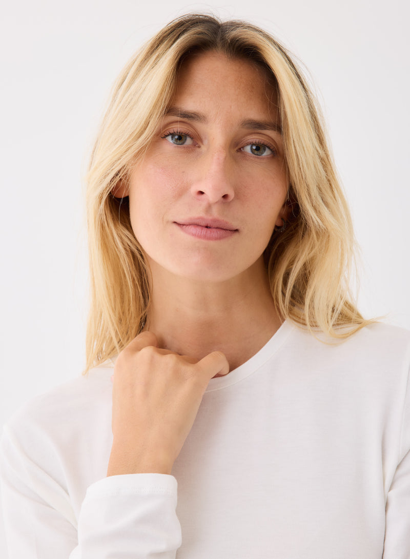 Soft Touch Semi Relaxed Long Sleeve Crewneck T-Shirt