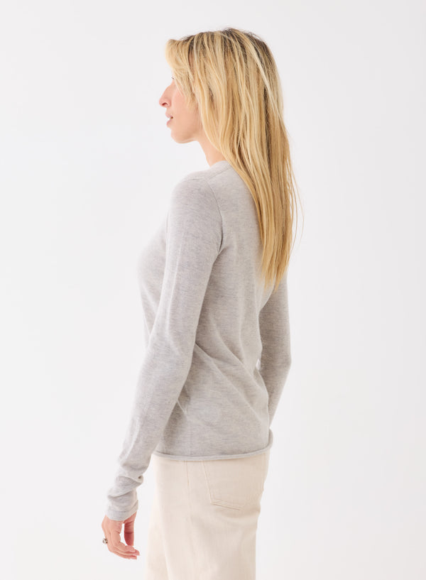 100% Machine Washable Cashmere Long Sleeve Crewneck T-Shirt