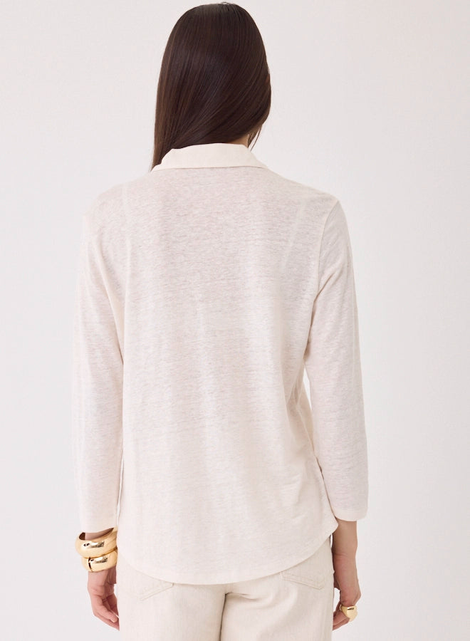 Stretch Linen 3/4 Sleeve Shirt