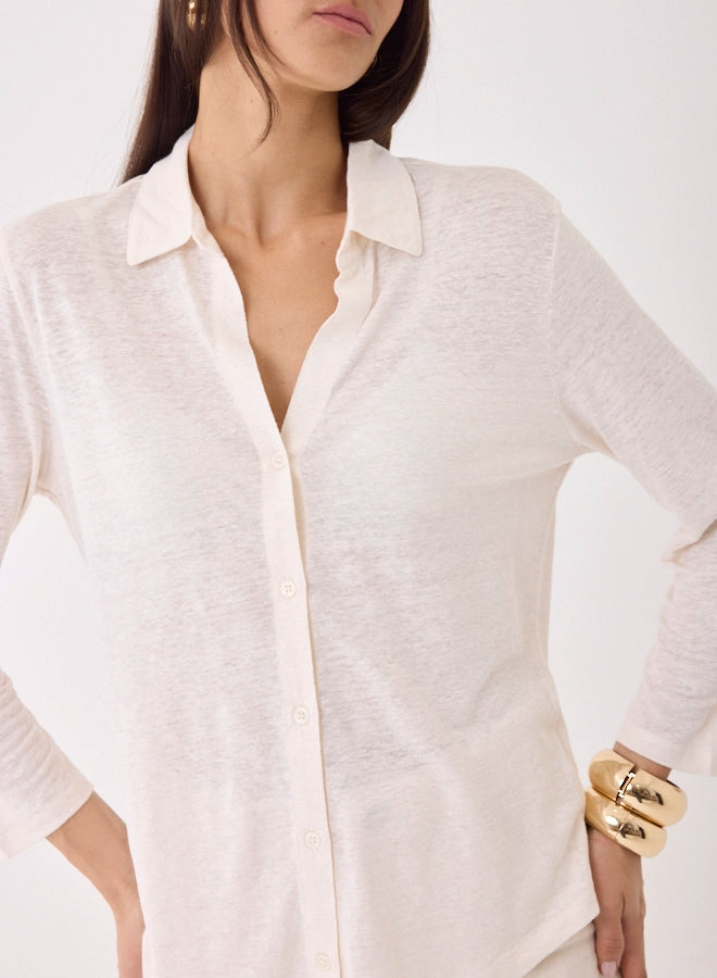 Stretch Linen 3/4 Sleeve Shirt