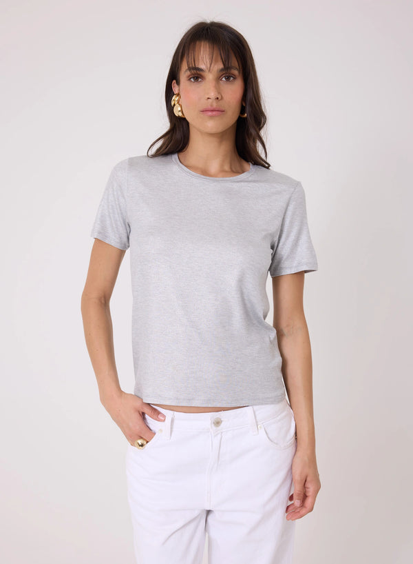 Soft Touch Metallic Short Sleeve Crewneck T-Shirt