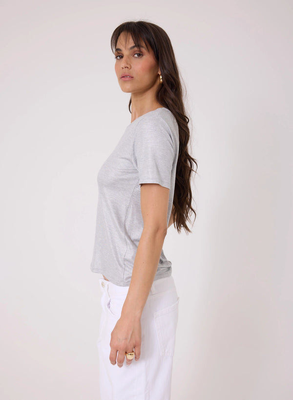 Soft Touch Metallic Short Sleeve Crewneck T-Shirt