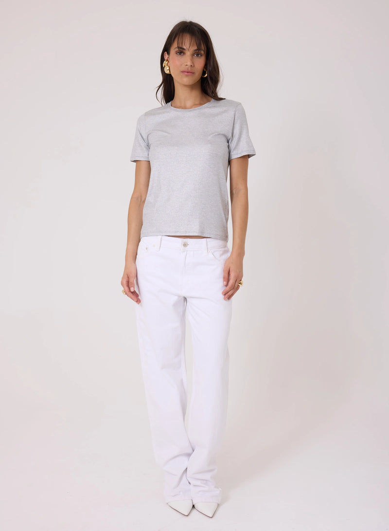 Soft Touch Metallic Short Sleeve Crewneck T-Shirt