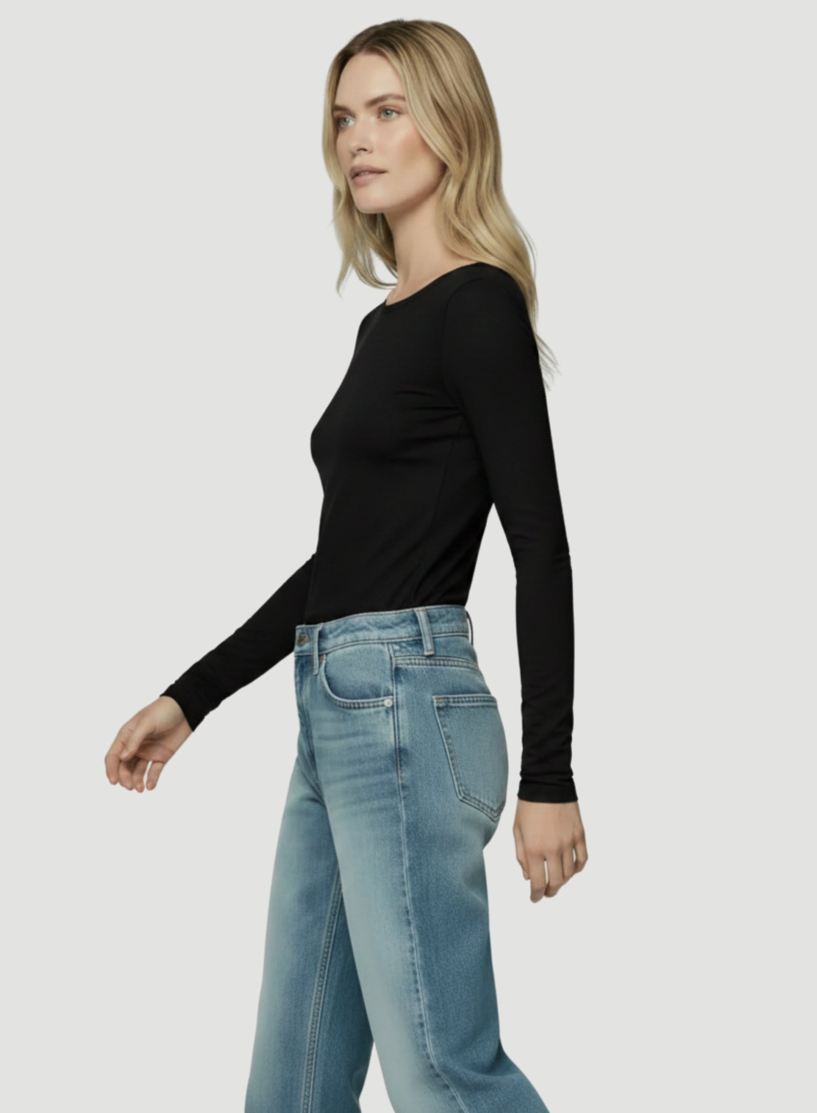 Soft Touch Long Sleeve Merrow Edge Boatneck T-Shirt for Women