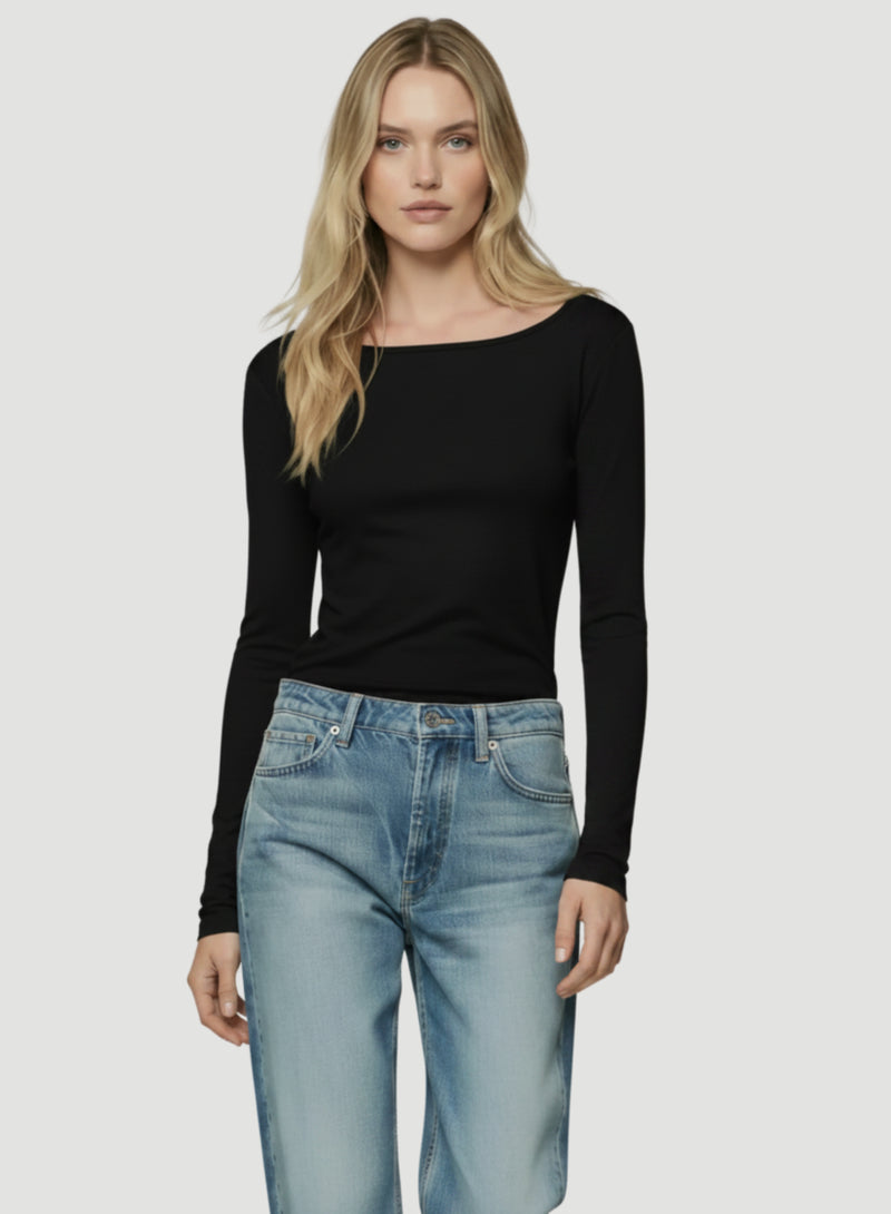 Soft Touch Long Sleeve Merrow Edge Boatneck T-Shirt – Majestic