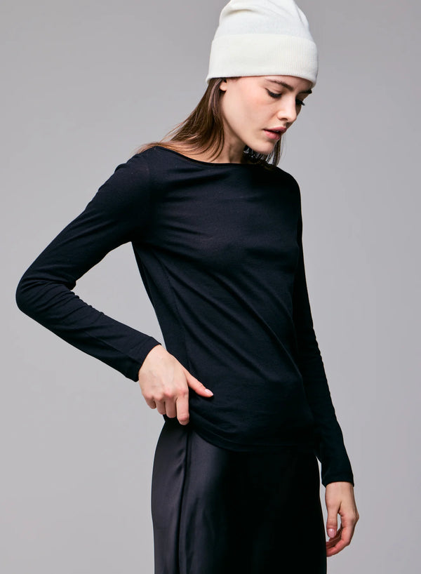 Soft Touch Long Sleeve Merrow Edge Boatneck T-Shirt