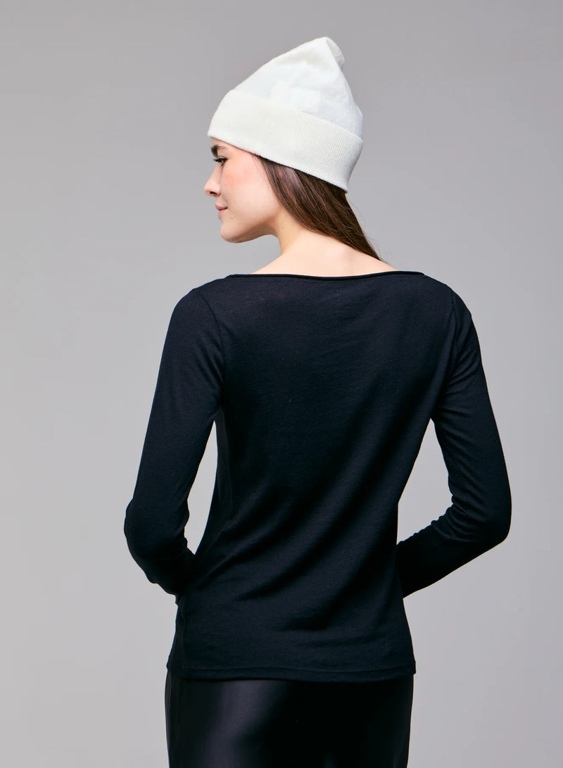 Soft Touch Long Sleeve Merrow Edge Boatneck T-Shirt