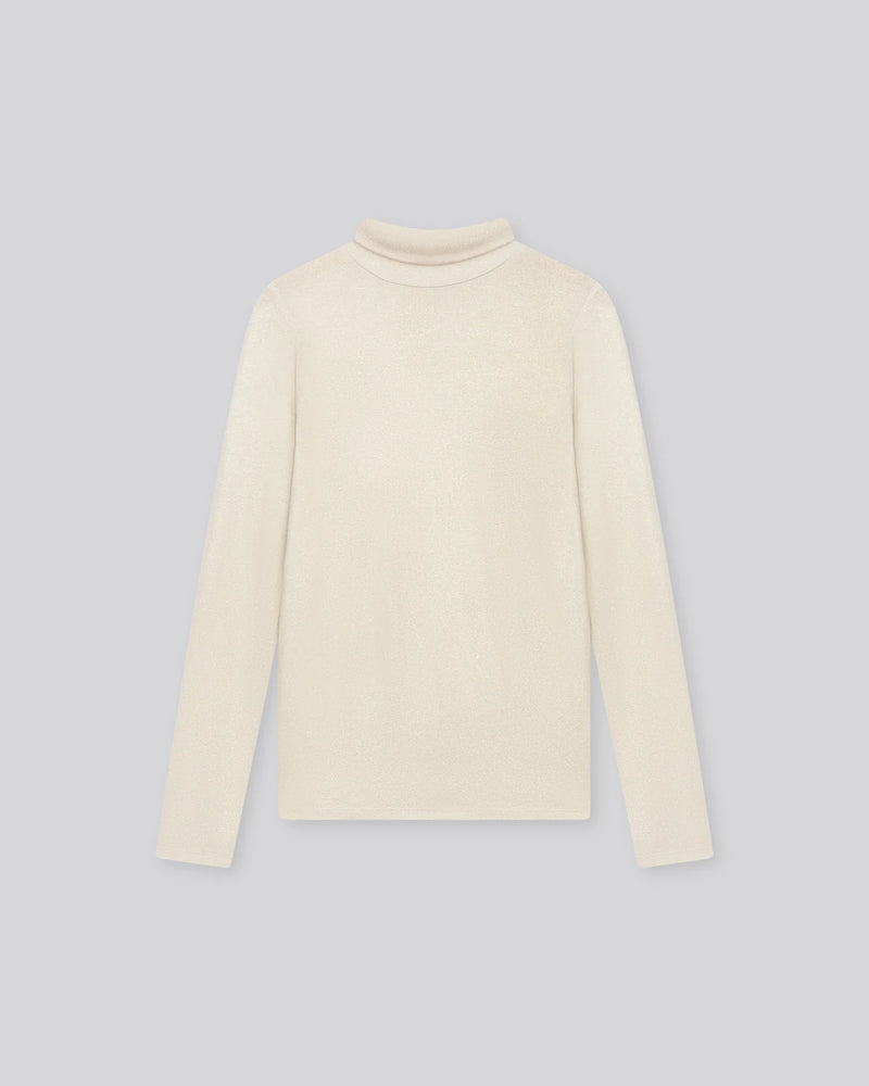 Soft Touch Metallic Long Sleeve Turtleneck