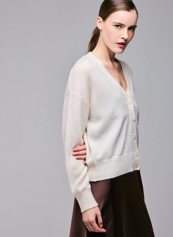 Cashmere Silk V-Neck Cardigan