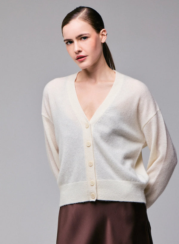 Cashmere Silk V-Neck Cardigan
