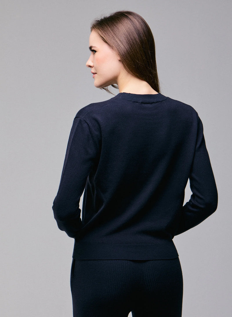 Stretch Organic Cotton Knit Long Sleeve Crewneck - CREW L/S - Majestic Filatures North America