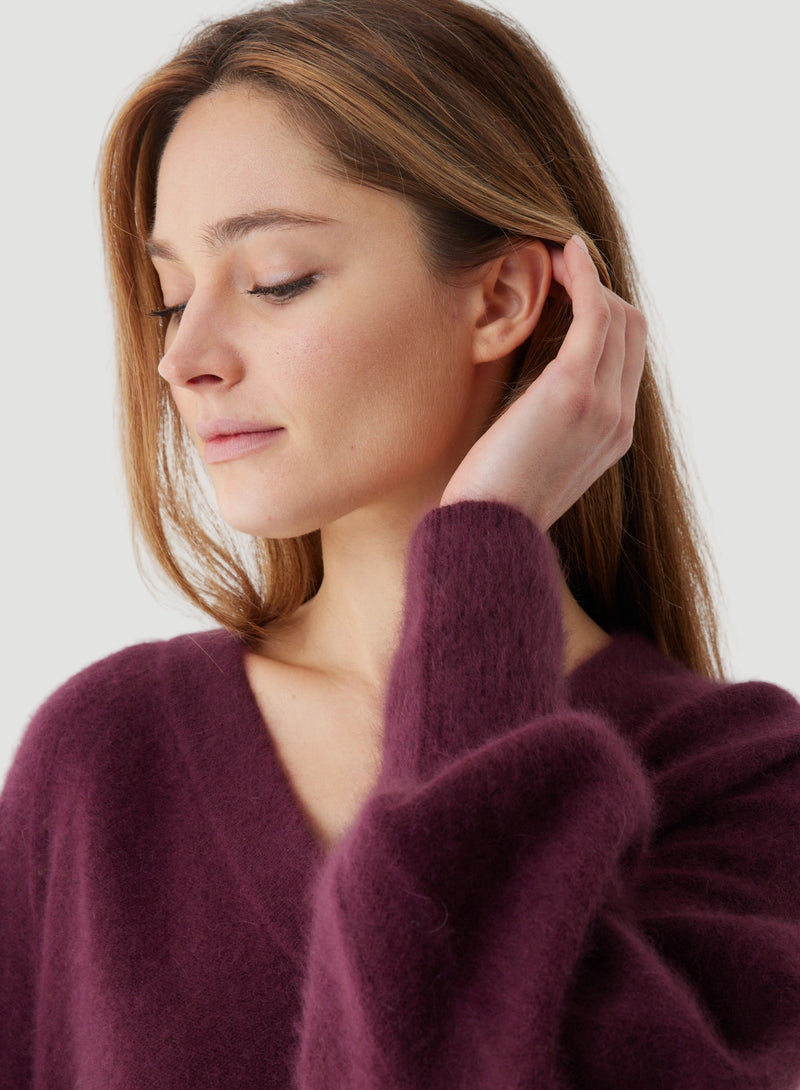 Ultra Soft Knit Long Sleeve V-Neck Sweater