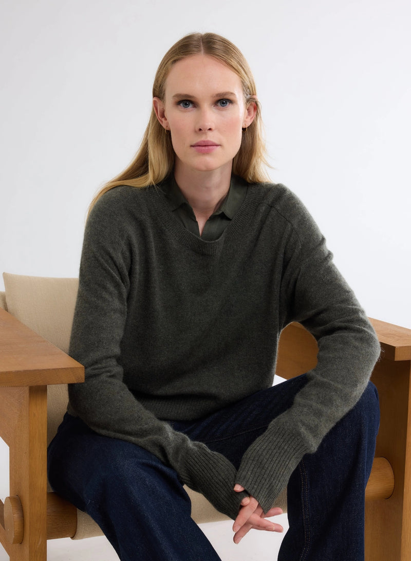 Cashmere Long Sleeve Pullover Crewneck