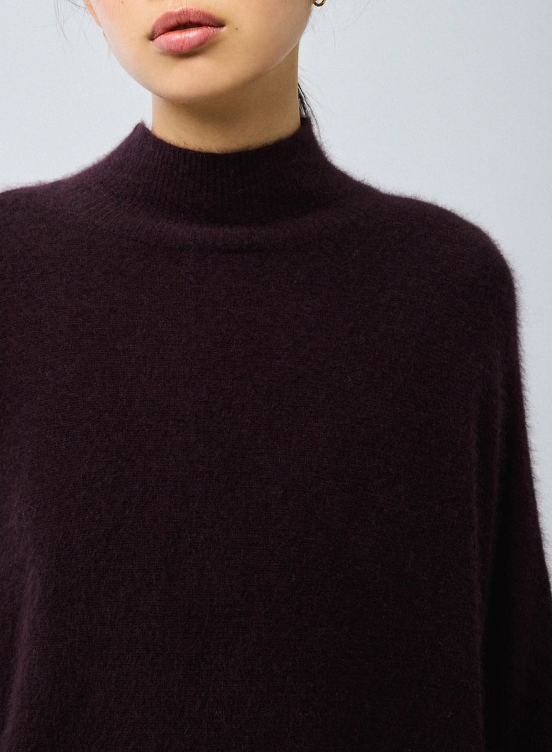 Ultra Soft Knit Elbow Sleeve Mock Neck Pullover