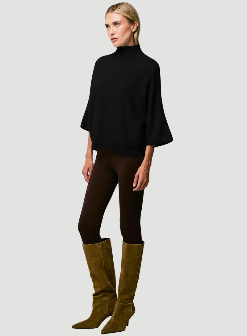 Ultra Soft Knit Elbow Sleeve Mock Neck Pullover