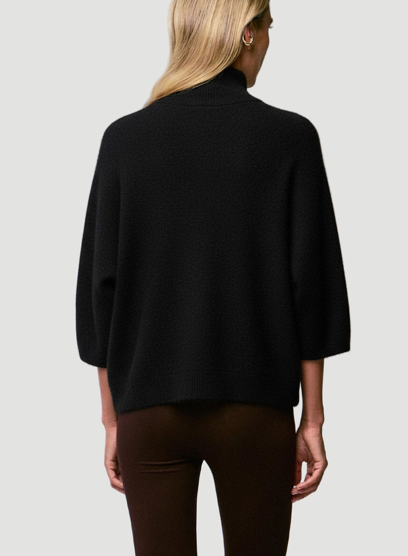 Ultra Soft Knit Elbow Sleeve Mock Neck Pullover