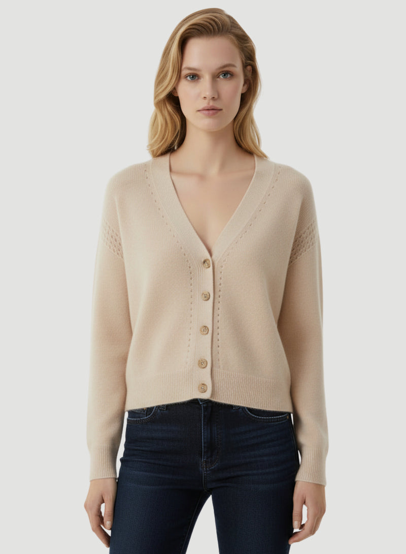 Cashmere Silk V-Neck Cardigan – Majestic Filatures North America