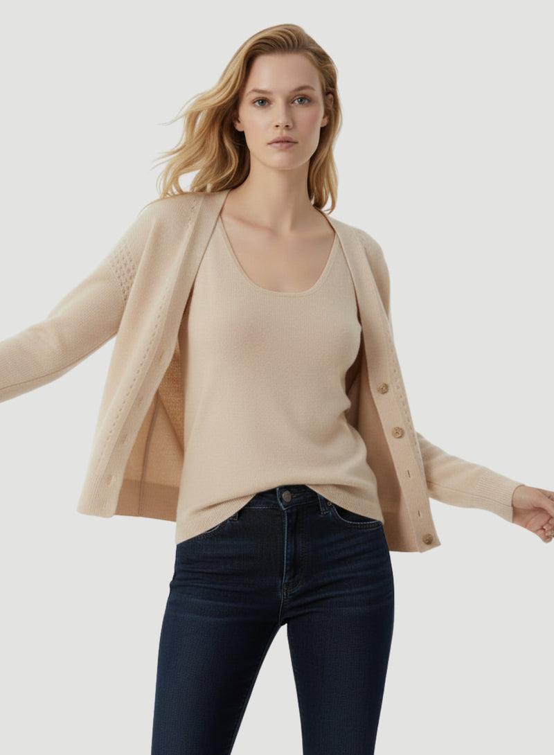 Cashmere Silk V-Neck Cardigan – Majestic Filatures North America