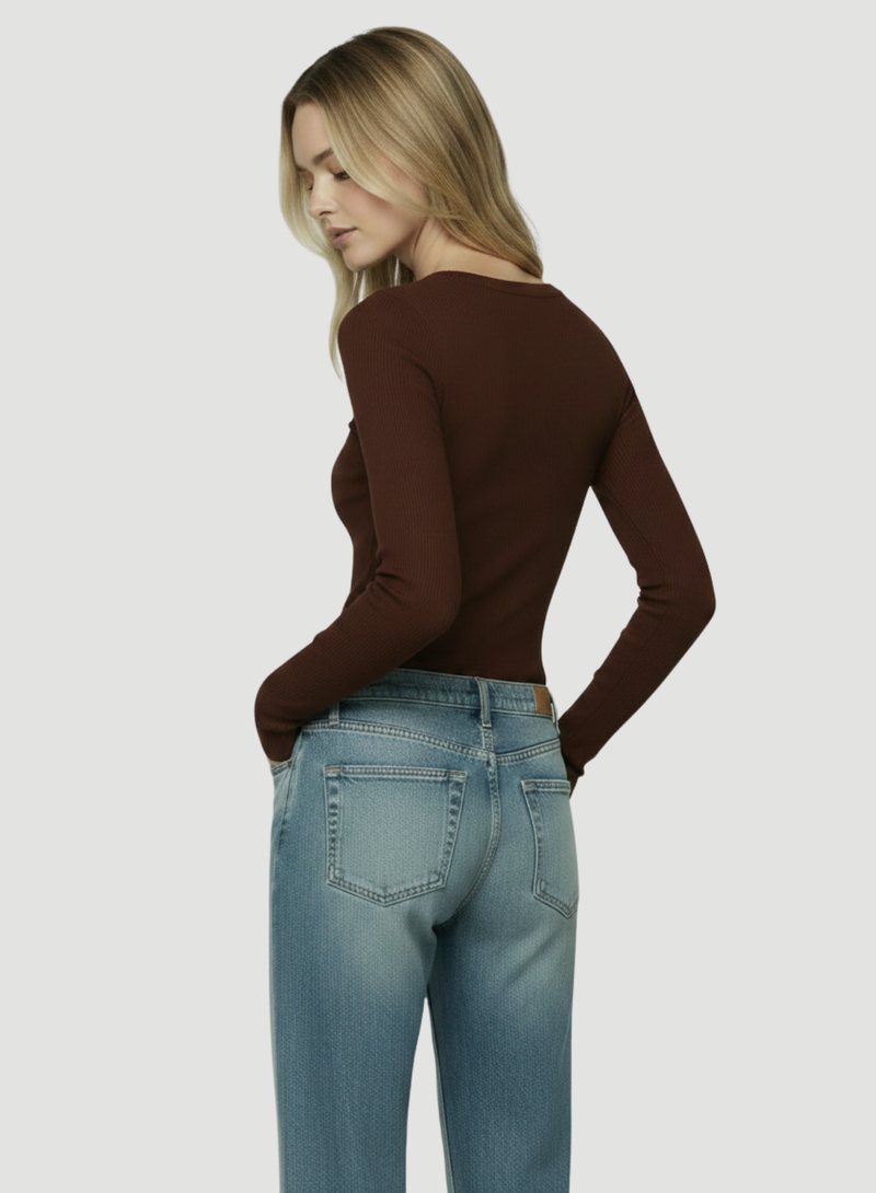 Merino Silk Micro Rib Long Sleeve Knit Crewneck T-Shirt – Majestic ...