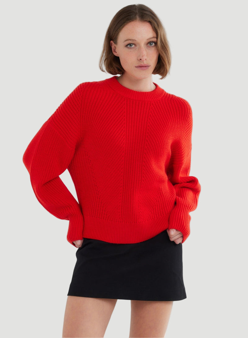 Merino Rib Knit Long Sleeve Sweater