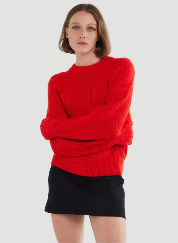 Merino Rib Knit Long Sleeve Sweater