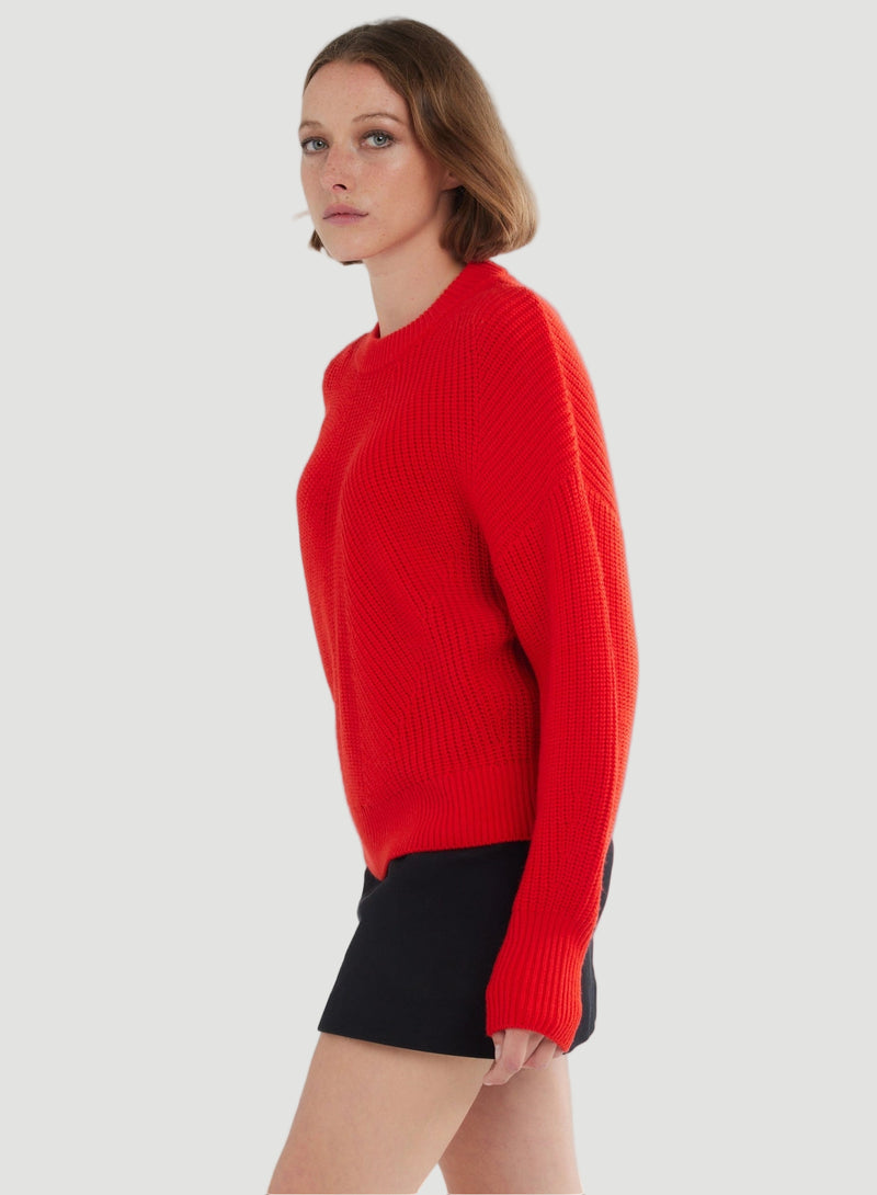 Merino Rib Knit Long Sleeve Sweater