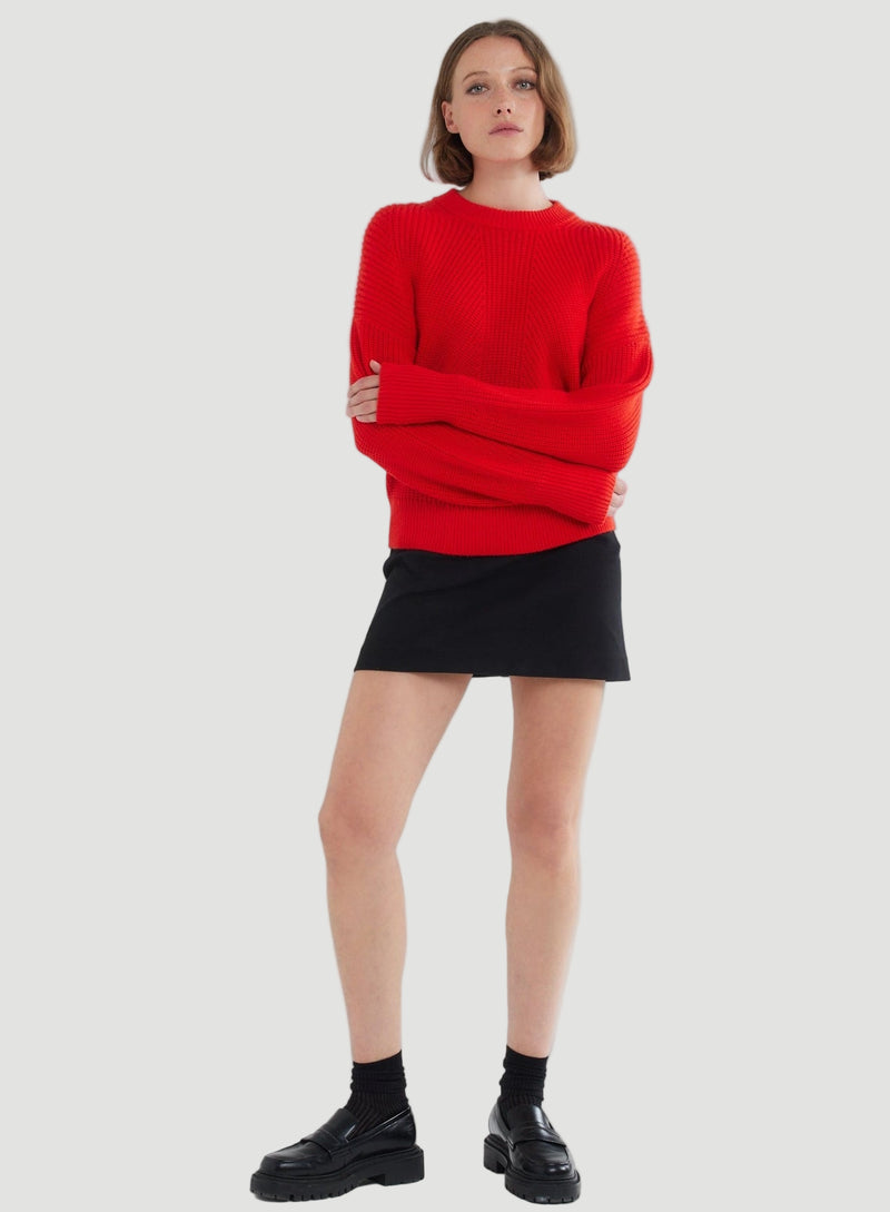 Merino Rib Knit Long Sleeve Sweater