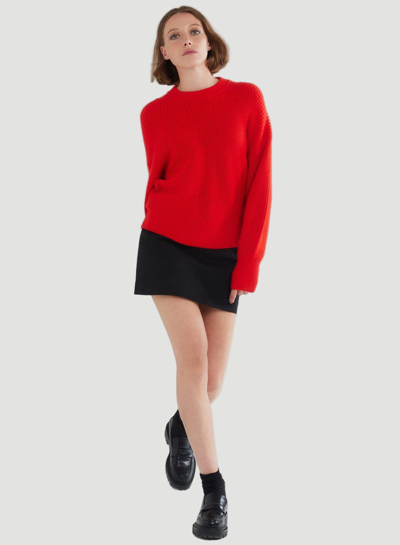 Merino Rib Knit Long Sleeve Sweater