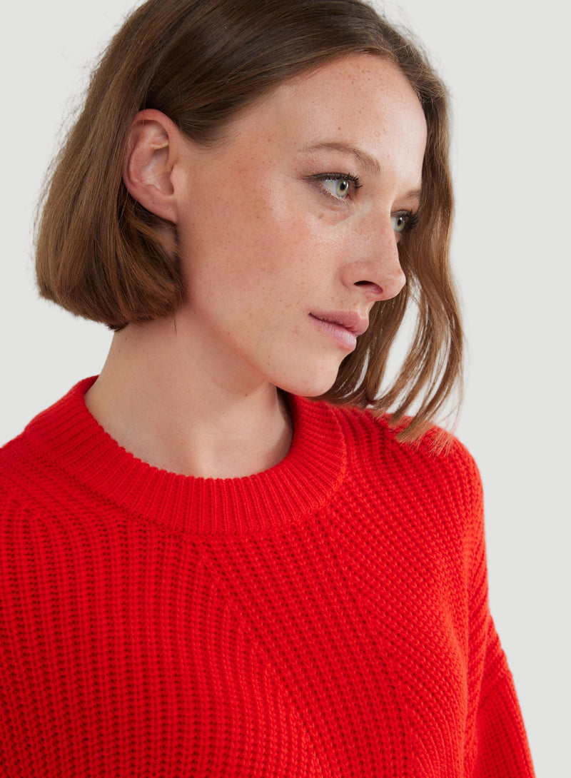 Merino Rib Knit Long Sleeve Sweater