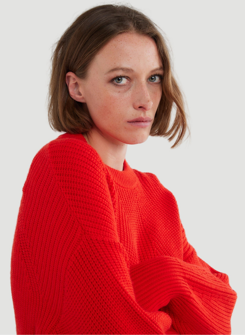 Merino Rib Knit Long Sleeve Sweater