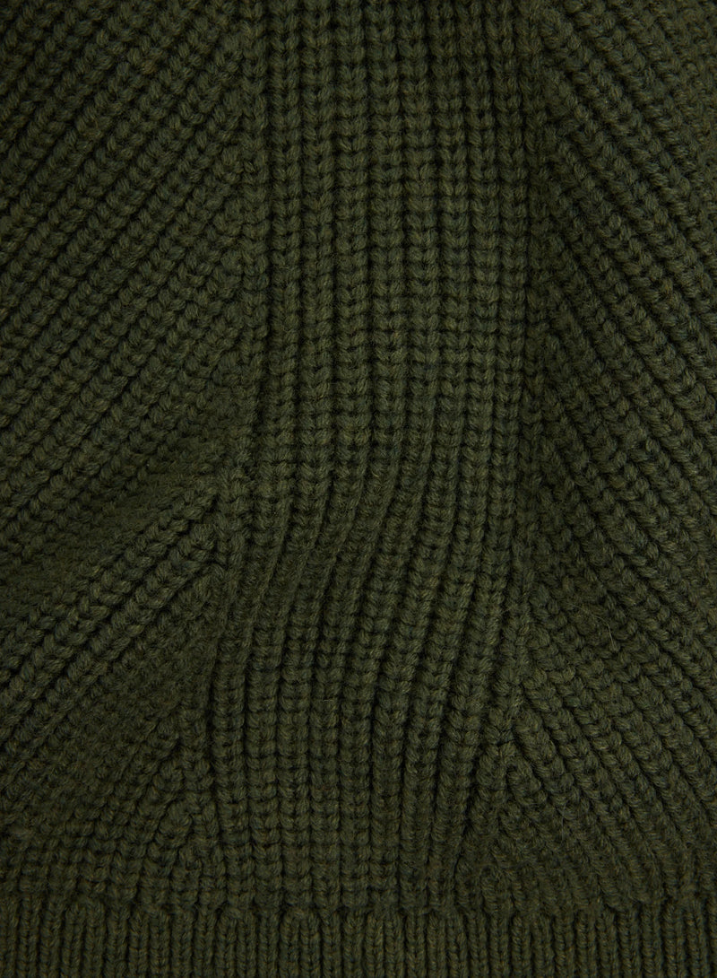 Merino Rib Knit Long Sleeve Half Zip Sweater