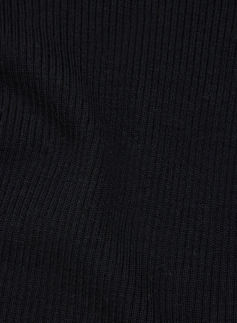 Merino Micro Rib Knit Elbow Sleeve Sleeve Sweater
