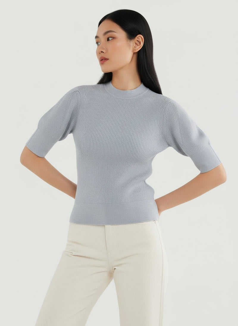 Merino Micro Rib Merino Micro Rib Knit Elbow Sleeve Sleeve Sweater – Majestic Filatures ...