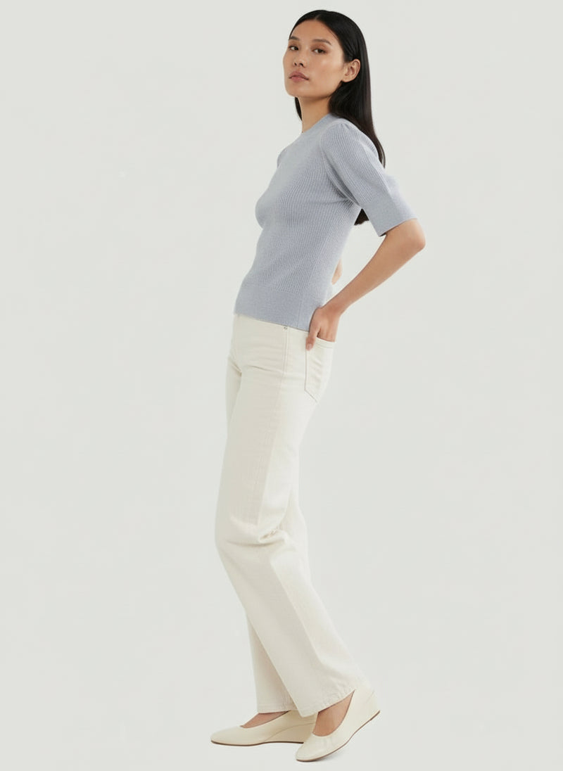 Merino Micro Rib Merino Micro Rib Knit Elbow Sleeve Sleeve Sweater – Majestic Filatures ...