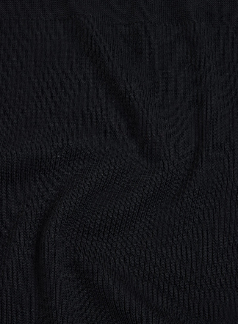 Merino Micro Rib Knit Long Sleeve Crewneck Cardigan