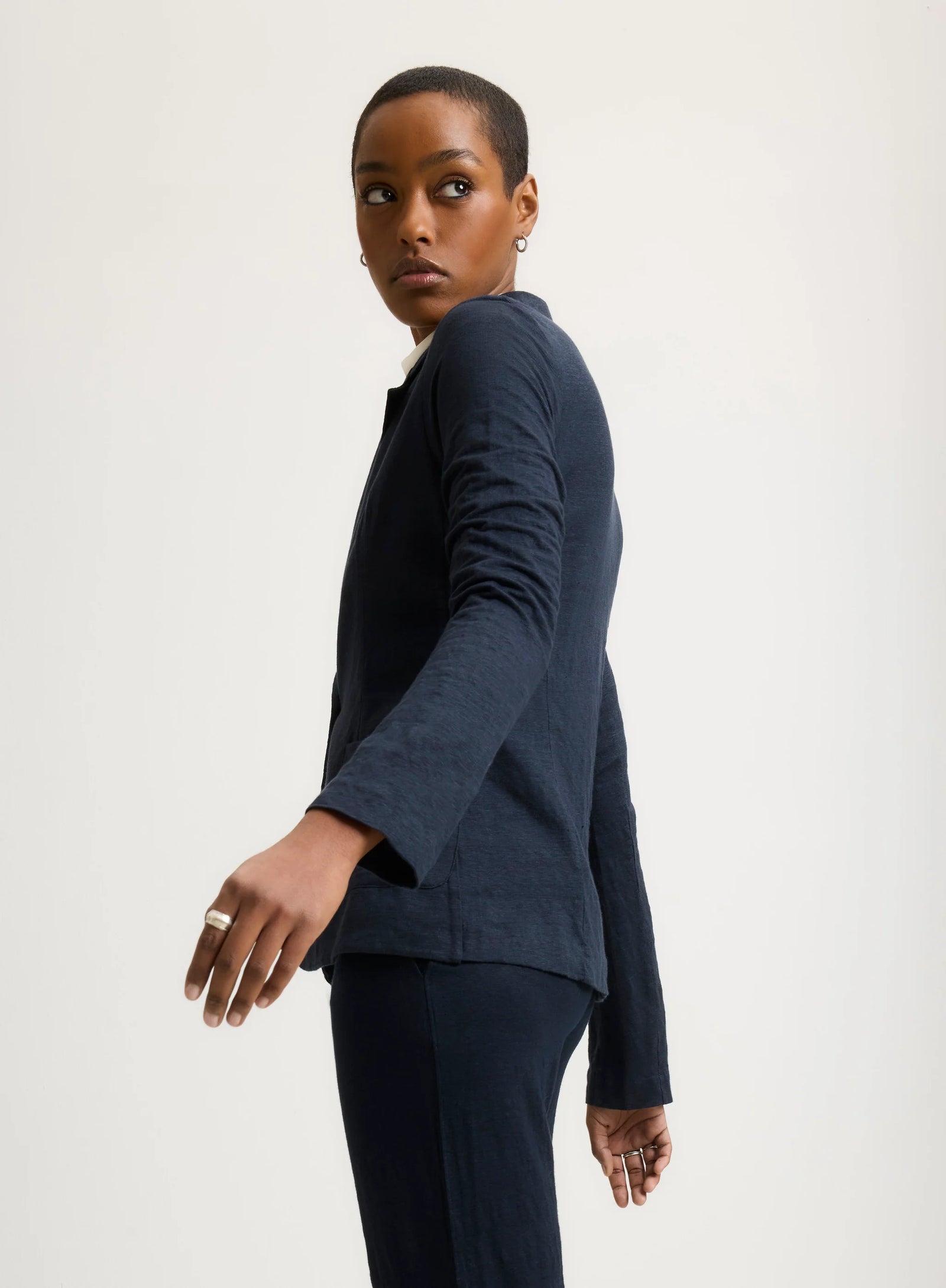 アウターその他 A FERRETTI Woman Blazer Black 05055134 0555 Single-breasted cady blazer, black | 