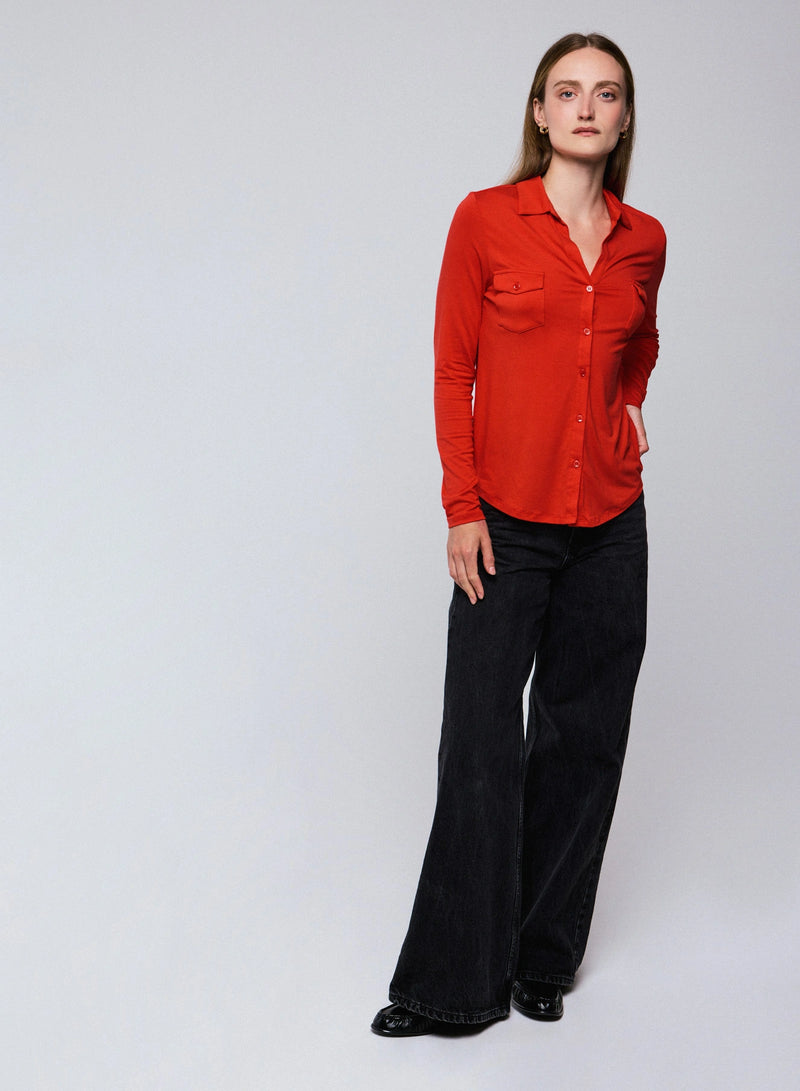 Soft Touch Long Sleeve Pocket Shirt