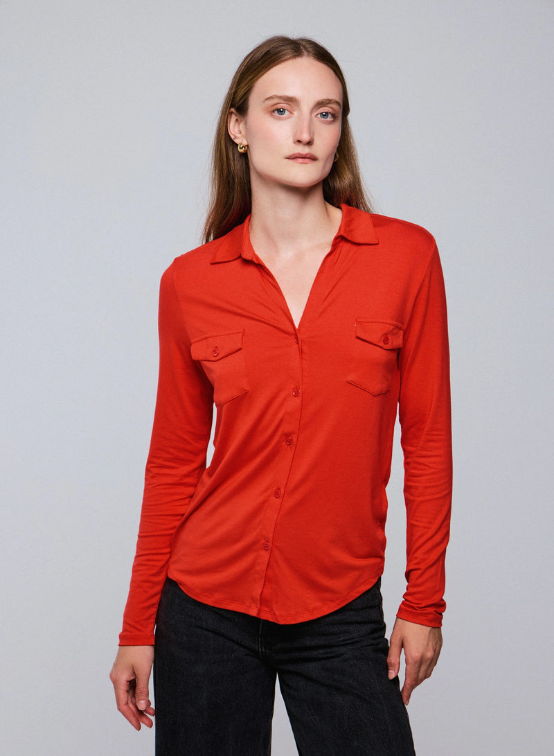Soft Touch Long Sleeve Pocket Shirt