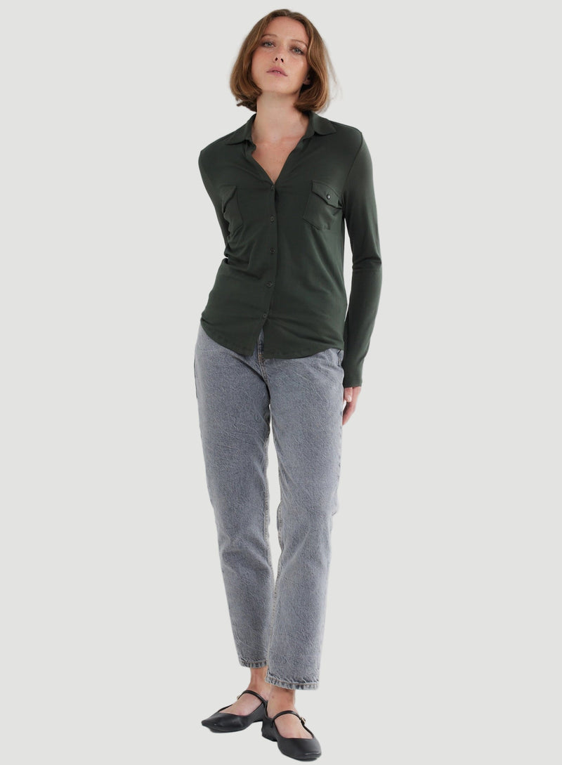 Soft Touch Long Sleeve Pocket Shirt