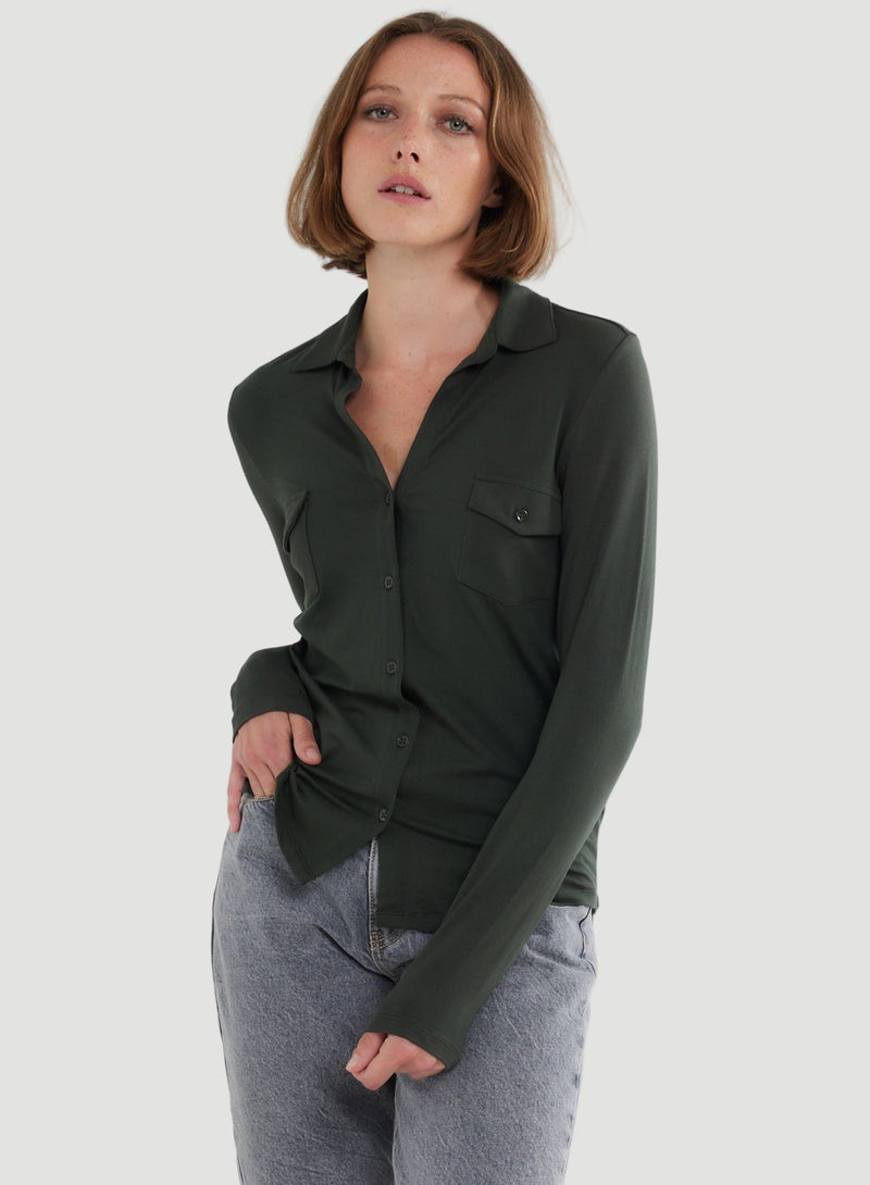 Soft Touch Long Sleeve Pocket Shirt