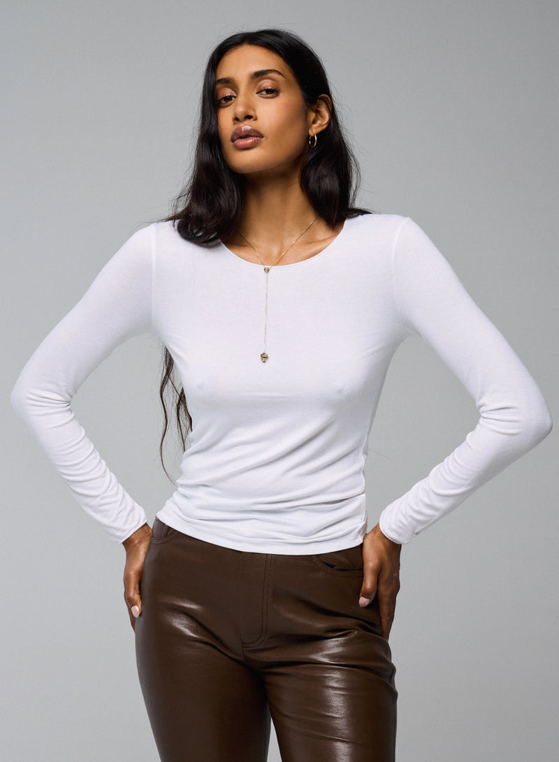 Soft Touch Long Sleeve Merrow Edge Boatneck T-Shirt - BOATNECK L/S - Majestic Filatures North America