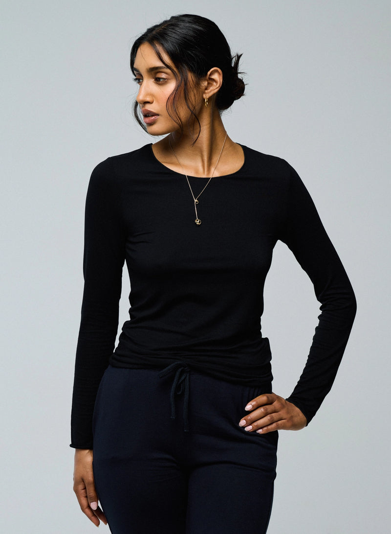 Soft Touch Long Sleeve Merrow Edge Boatneck T-Shirt - BOATNECK L/S - Majestic Filatures North America